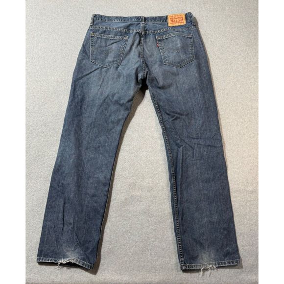 Levis Jeans Mens 36x34 Blue 569 Loose Straight American Medium Wash Denim - Picture 12 of 15